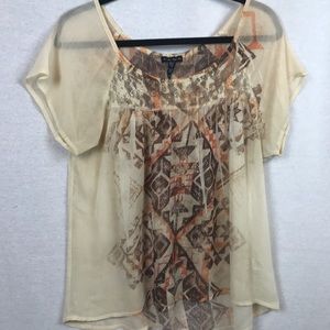 🔥Sale! Mother-in-law moving in! Fang brand XL sheer pop over tribal top